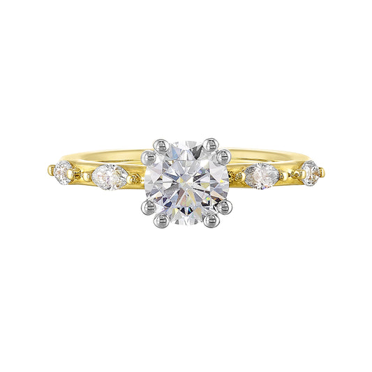 White & Yellow 14K Gold 0.26ct Diamond Diamond Ring