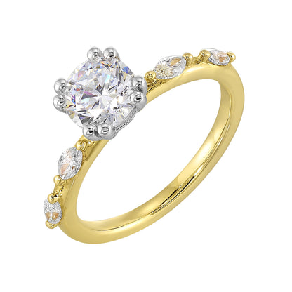 White & Yellow 14K Gold 0.26ct Diamond Diamond Ring
