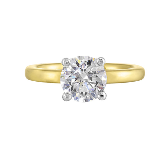 White & Yellow 14K Gold 0.06ct Diamond Engagement Ring