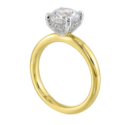 White & Yellow 14K Gold 0.06ct Diamond Engagement Ring