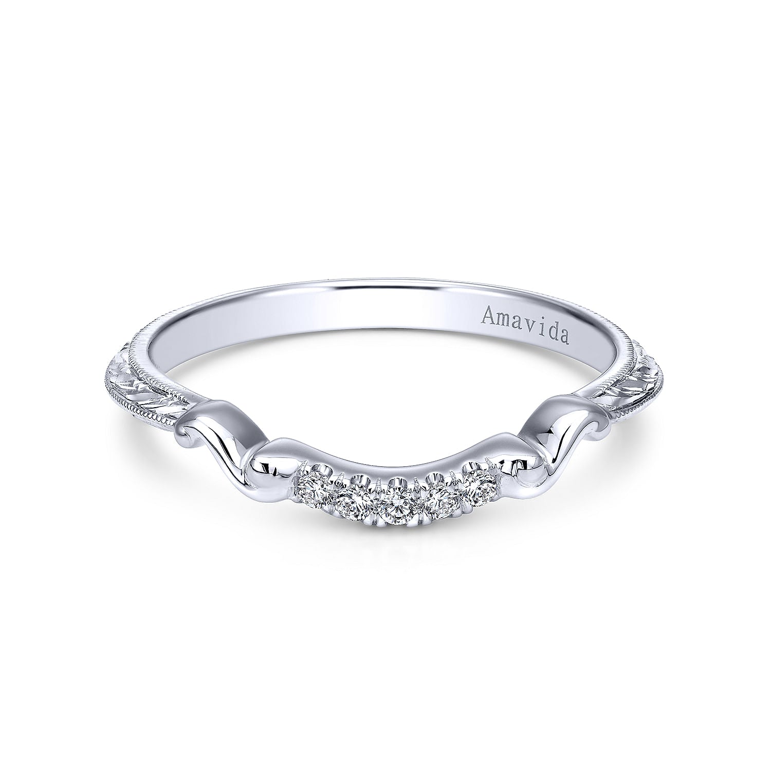 18K White Gold Matching Wedding Band – Gold and Gems - Engagement Rings ...