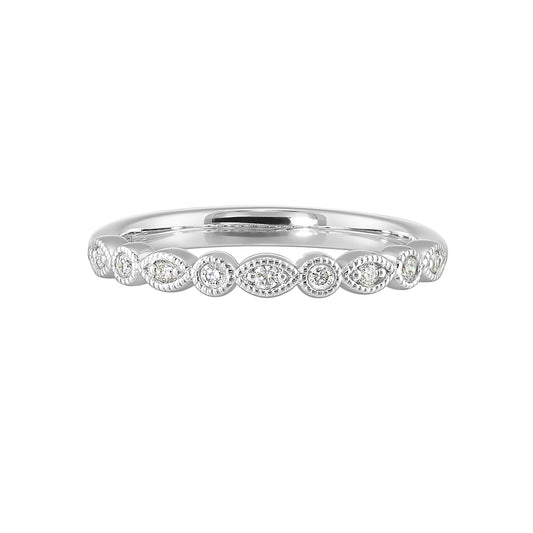 White 14K Gold 0.11ct Diamond Wedding Band