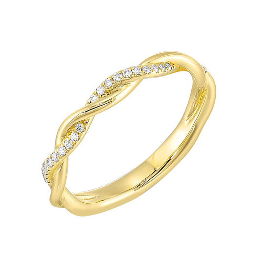 Yellow 14K Gold 0.1ct Diamond Wedding Band