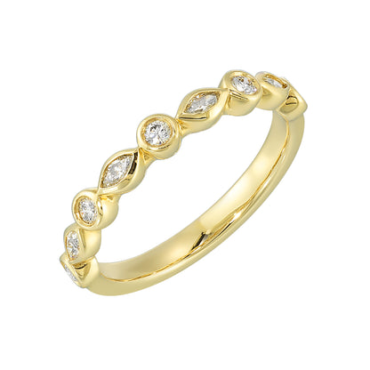Yellow 14K Gold 0.31ct Diamond Wedding Band