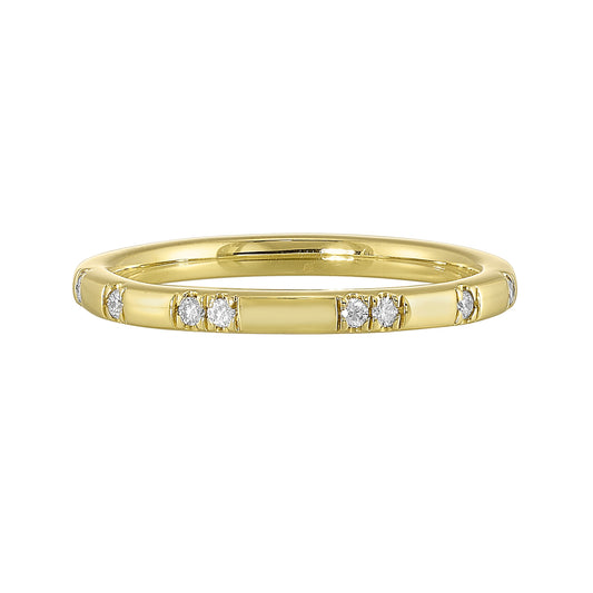 Yellow 14K Gold 0.07ct Diamond Wedding Band