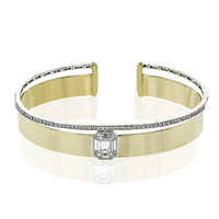 Bangle in 18K Gold with Diamonds - Simon G. Jewelry