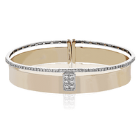 Bangle in 18K Gold with Diamonds - Simon G. Jewelry