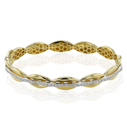 Bangle in 18k Gold with Diamonds - Simon G. Jewelry
