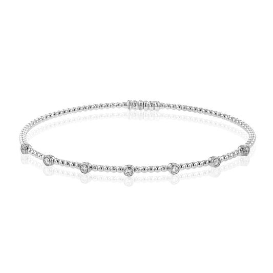 Bangle in 18k Gold with Diamonds - Simon G. Jewelry