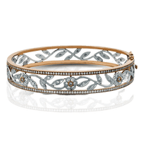 Bangle in 18k Gold with Diamonds - Simon G. Jewelry