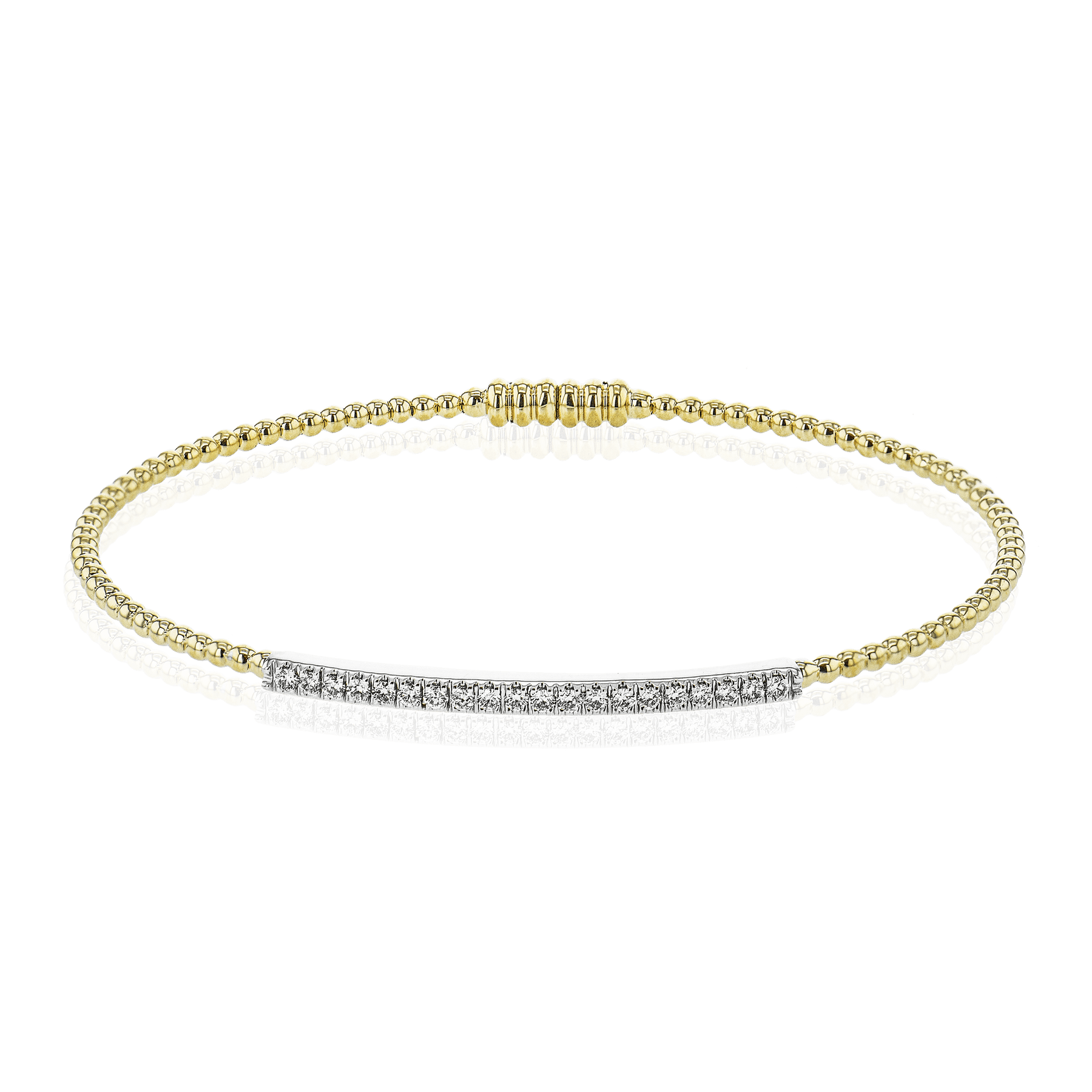 Beaded Bangle in 18k Gold with Diamonds - Simon G. Jewelry