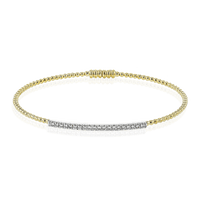 Beaded Bangle in 18k Gold with Diamonds - Simon G. Jewelry