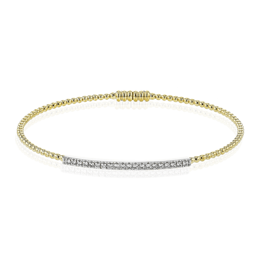 Beaded Bangle in 18k Gold with Diamonds - Simon G. Jewelry