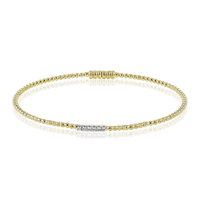 Beaded Bangle in 18k Gold with Diamonds - Simon G. Jewelry