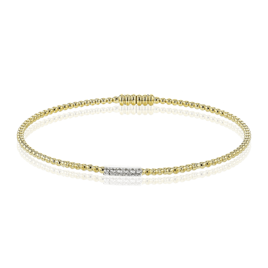 Beaded Bangle in 18k Gold with Diamonds - Simon G. Jewelry