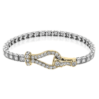 Buckle Bracelet in 18k Gold with Diamonds - Simon G. Jewelry
