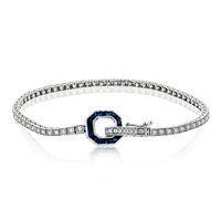 Buckle Bracelet in 18k Gold with Diamonds & Sapphires - Simon G. Jewelry