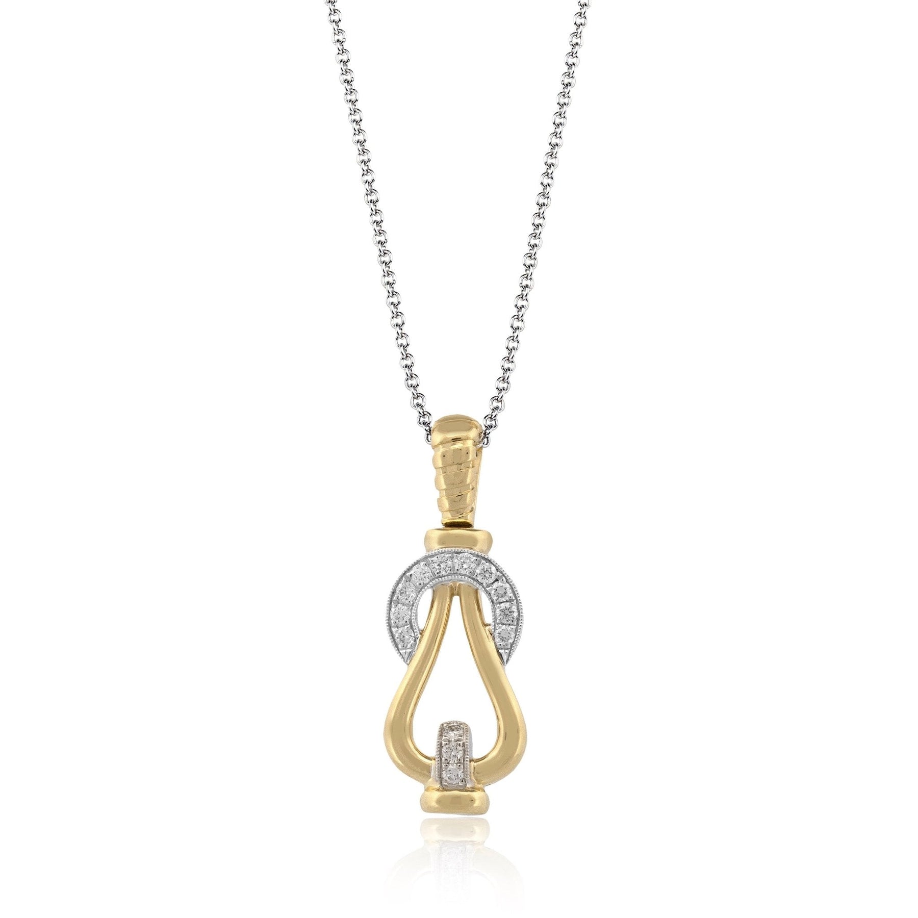 Buckle Pendant in 18k Gold with Diamonds - Simon G. Jewelry
