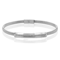 Cable Bangle in 18k Gold with Diamonds - Simon G. Jewelry