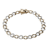 Chain Link Bracelet in 18k Gold with Diamonds - Simon G. Jewelry