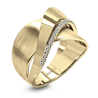 Clio Fashion Ring In 18k Gold With Diamonds - Simon G. Jewelry
