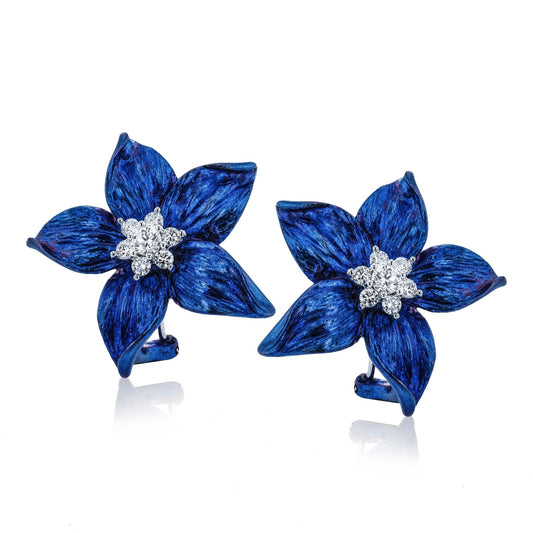 Color Earring in 18k Gold with Diamonds - Simon G. Jewelry