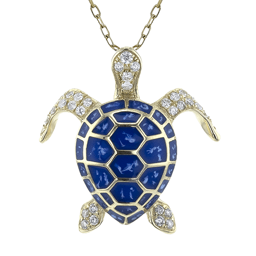 Color Pendant in 14k Gold with Diamonds