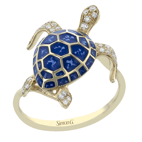 Color Ring in 14k Gold with Diamonds