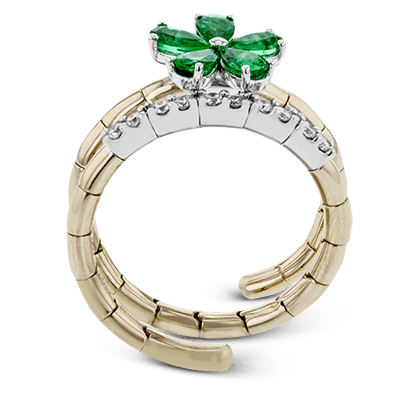 Color Ring In 18k Gold With Diamonds