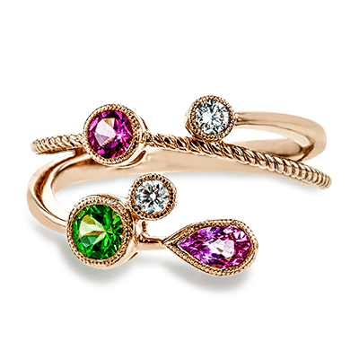 Color Ring in 18k Gold with Diamonds