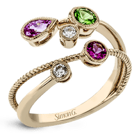 Color Ring in 18k Gold with Diamonds - Simon G. Jewelry