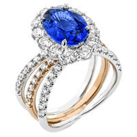 Color Ring in 18k Gold with Diamonds - Simon G. Jewelry