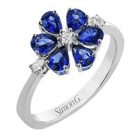 Color Ring in 18k Gold with Diamonds - Simon G. Jewelry