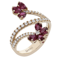 Color Ring In 18k Gold With Diamonds - Simon G. Jewelry