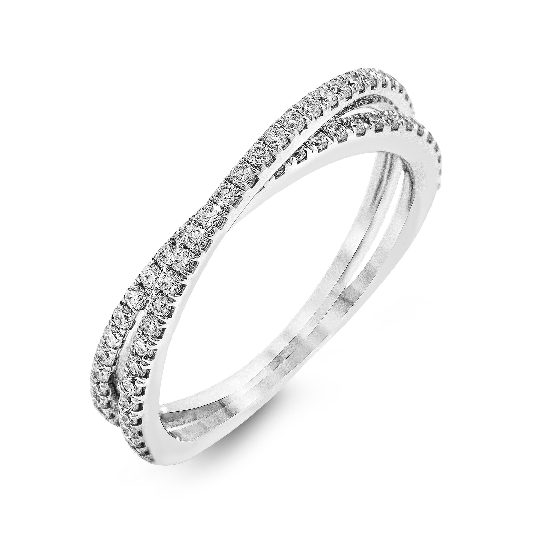 Criss-cross Wedding Band in 18k Gold with Diamonds – Gold and Gems Fine ...