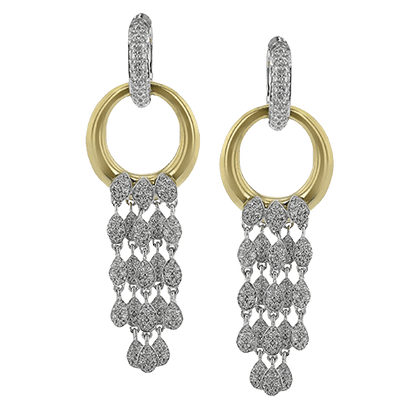 Drop Earrings in 18k Gold with Diamonds - Simon G. Jewelry