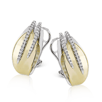 Earrings in 18k Gold with Diamonds - Simon G. Jewelry