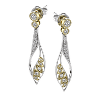 Earrings in 18k Gold with Diamonds - Simon G. Jewelry
