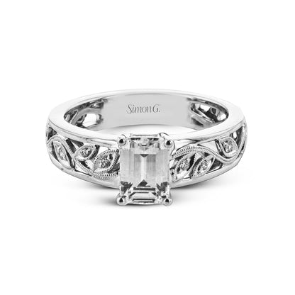 Emerald-Cut Engagement Ring In 18k Gold With Diamonds