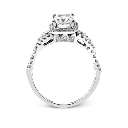 Emerald-Cut Halo Engagement Ring In 18k Gold With Diamonds