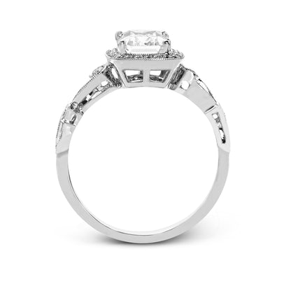Emerald-Cut Halo Engagement Ring In 18k Gold With Diamonds