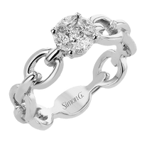 Engagement Ring in 18k Gold with Diamonds - Simon G. Jewelry