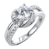 Engagement Ring in 18k Gold with Diamonds - Simon G. Jewelry