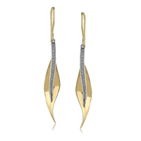 Fallen Leaves Drop Earrings in 18k Gold with Diamonds - Simon G. Jewelry