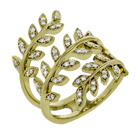 Fallen Leaves Fashion Ring In 18k Gold With Diamonds - Simon G. Jewelry