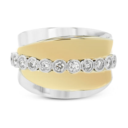 Fashion Ring In 18k Gold With Diamonds