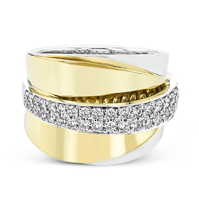 Fashion Ring In 18k Gold With Diamonds