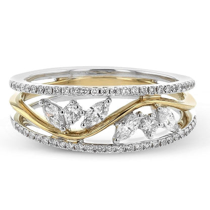 Fashion Ring in 18k Gold with Diamonds