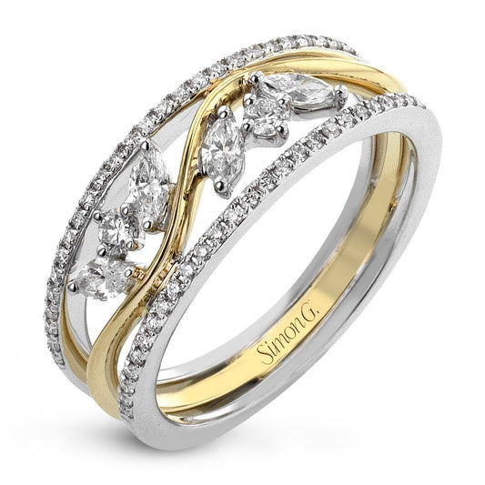 Fashion Ring in 18k Gold with Diamonds - Simon G. Jewelry