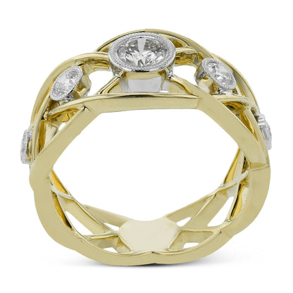 Fashion Ring In 18k Gold With Diamonds